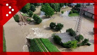 Nubifragio in Veneto, il drone vola su rottura dell'argine del canale Muson dei Sassi nel Padovano