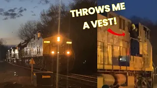 Magnificent CSX power move! Crew throws me a vest! 2-20-23