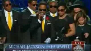 Michael Jackson Memorial 7/7/09- Marlon and Paris Jackson Speak