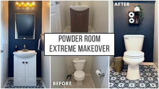 Ultimate DIY Powder Room Transformation | On A Budget Makeover | Our House Adventures | Yasmin Khani