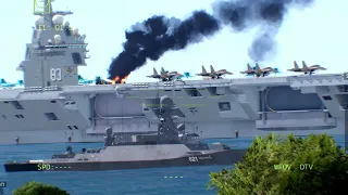 Hard to believe! American Military Successfully Destroys Russian Aircraft Carrier in the Black Sea