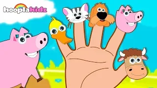 Animal Finger Family | Kids Song | HooplaKidz