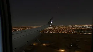 Egyptair B737-800 night landing at Cairo from Athens