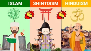 Islam Vs Shintoism Vs Hinduism || Religion Comparison 2023 || Versus Kingdom