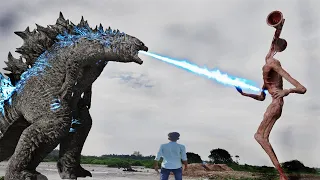 Godzilla vs Siren Head In Real Life-Monster Battle.