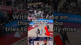 Okobo INTENTIONALLY Misses FREE Throw, Panathinaikos Wins