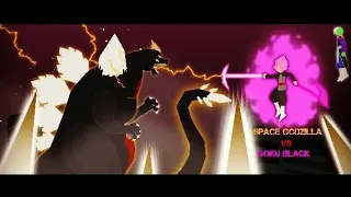 Space Godzilla vs Goku black (Sticknodes)