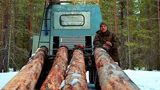 НЕДЕЛЯ В ТАЙГЕ! ОДИН / СТРОЮ ДОМ ИЗ ВАЛЕЖНИКА! МЕГА СРУБ. ПРОЩАЮСЬ С ИЗБОЙ. ВЫЖИВАНИЕ В ДИКОЙ ТАЙГЕ.