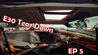 BMW E30 Tear Down EP5 | Interior Removal Part 3 (Headliner, Sunroof, Deck Lid, Heater Core)