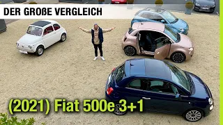 2021 Fiat 500e 3+1 🔋 Der große Vergleich: Dritte Tür vs. Limousine vs. Cabrio | Elektro oder Hybrid?