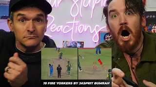 Top 10 Fire Yorkers by Jasprit Bumrah in Cricket REACTION!!!