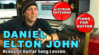 Daniel by Elton John guitar song lesson with strumming patterns