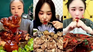 ASMR EATING MUKBANG SPICY CHICKEN TANDORI BLACK BEAN NOODLES & FIRE EGGS EATING SHOW | ASMR MUKBUNG