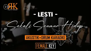 Sekali Seumur Hidup - Lesti | Akustik+Drum Karaoke (Nada Wanita)