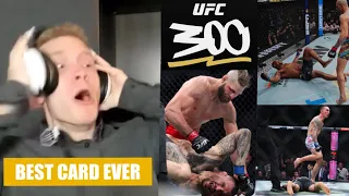 LUCAS TRACY REACTS TO EVERY FINISH AT UFC 300! 8 FINISHES!