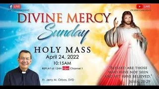 Live Now 10:15am Holy Mass | Sunday, April 24, 2022 at the SVD Mission House Chape #MercySunday2022