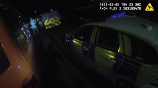 The moment a man pulled a firearm on response officers in Barry