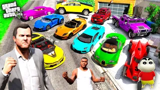 GTA 5 :🤩 Franklin & Shinchan Collecting MICHAEL'S SECRET CARS in GTA 5 ! JSS GAMER ( GTA 5 Mods )