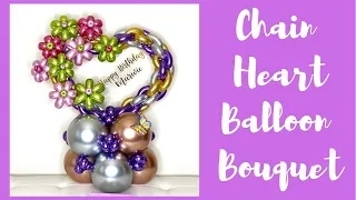 DIY Heart Chain balloon bouquet/3D Heart Chain Balloon/Chain Balloon/Heart Balloon/Globo de cadena