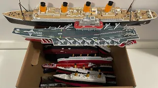 Let's Review All The Ships Titanic, Britannic, Aircraft Carrier out of the box and the Sinking Video