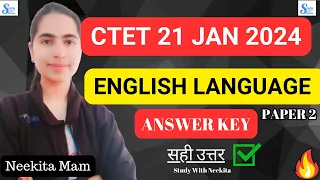 CTET ENGLISH ANSWER KEY (21 JAN 2024) /COMPLETE SOLUTION PAPER 2 Exam Analysis #ctet2024 #ctet