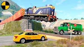Trains vs Unfinished Railway Crossing 😱 Beamng.Drive