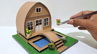 HOW TO MAKE A MINIATURE HOUSE FROM CARDBOARD EASY AND SIMPLE #201 UNIQUE HOUSES