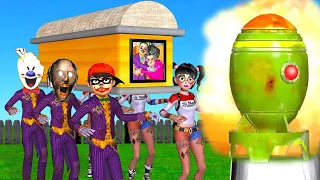 Scary Teacher 3D   NickJoker and Tani Harley Quinn Troll Miss T vs Hello Neighbor's