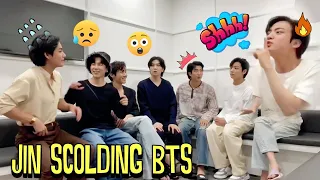 Jin scolding BTS members for 10 mins straight | jin rapping when angry