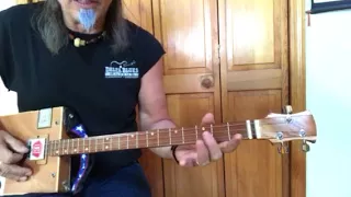 Baby please don’t go Muddy Waters easy beginner lesson on your 3 string Cigar Box Guitar