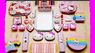 ☆ HELLO KITTY SLIME ☆ Mixing Makeup + Random things | ASMR | Pink Red Glossy Satisfying