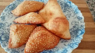 Turkish Fried Bread Recipe. Sesame and Cheese Fried Bread "Pişi".