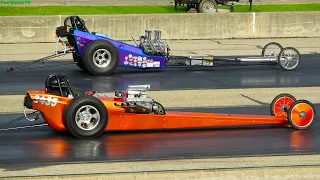 VINTAGE NOSTALGIA FRONT ENGINE DRAGSTERS GLORY DAYS AT BYRON DRAGWAY