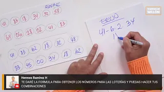 TE DARÉ LA FORMULA PARA OBTENER LOS NÚMEROS PARA LAS LOTERÍAS Y PUEDAS HACER TUS COMBINACIONES