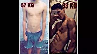 Evolução/Transformação academia Antes e Depois 6 meses 7 kg! natural (ectomorfo)