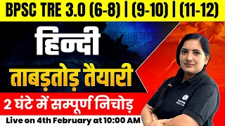 Hindi Marathon for BPSC TRE 3.0 (6-8) (9-10) (11-12) | Hindi for Bihar Shikshak Bharti | Kalyani Mam