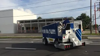 4/12/15 Tampa Bay Lightning Zamboni Driving Down Road