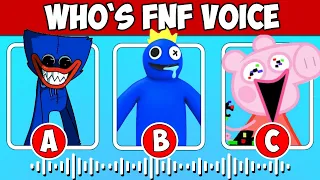 FNF - Guess Character by Their VOICE | Guess The Character | Huggy Wuggy, Rainbow Friends, Peppa Pig