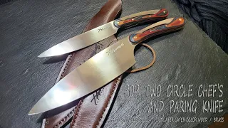 KNIFE MAKING / POP TWO CIRCLE CHEF'S AND PARING KNIFE 수제칼 만들기 #135