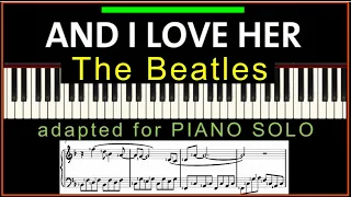 Partition Piano Solo/Music Sheet Solo Piano/And I love her/The Beatles