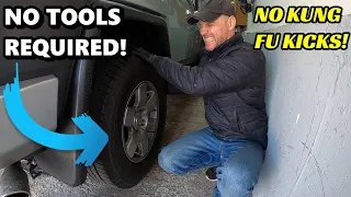 The FASTEST and EASIEST way to remove a stuck wheel without using any TOOLS!