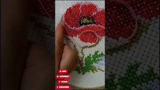 hand embroidery cross stitch patterns / beautiful flower designs #shorts #viralvideo #2023