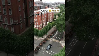 INTERESTING HORSE PARADE IN LONDON TRAFFIC