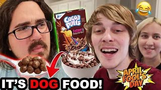 REPLACING CEREAL WITH DOG FOOD!! (PRANK)