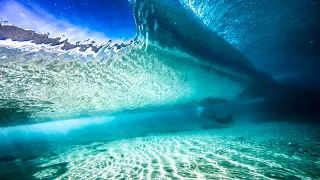 WHAT IT LOOKS LIKE BENEATH A CRASHING WAVE