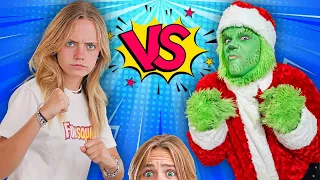 Fun Squad VS Grinch! Escape the Babysitter and Save Christmas!