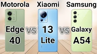 Samsung Galaxy A54 vs Motorola Edge 40 vs Xiaomi 13 Lite