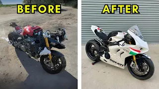 FULL BUILD - REBUILDING A WRECKED 2020 DUCATI PANIGALE V4S