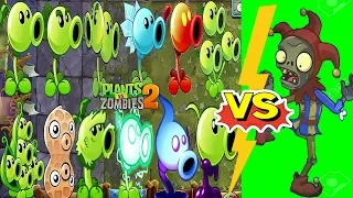 Plants VS Zombies 2 all Peashooters VS Jester Zombie Max Level PVZ 2 !