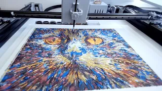 Russolino  - a robot painter: cat in time-lapse